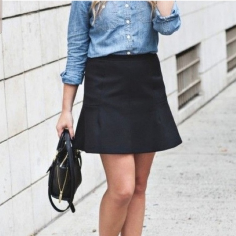 J. Crew Black Flare Flute Skirt FREE SHIP W/ OFFER